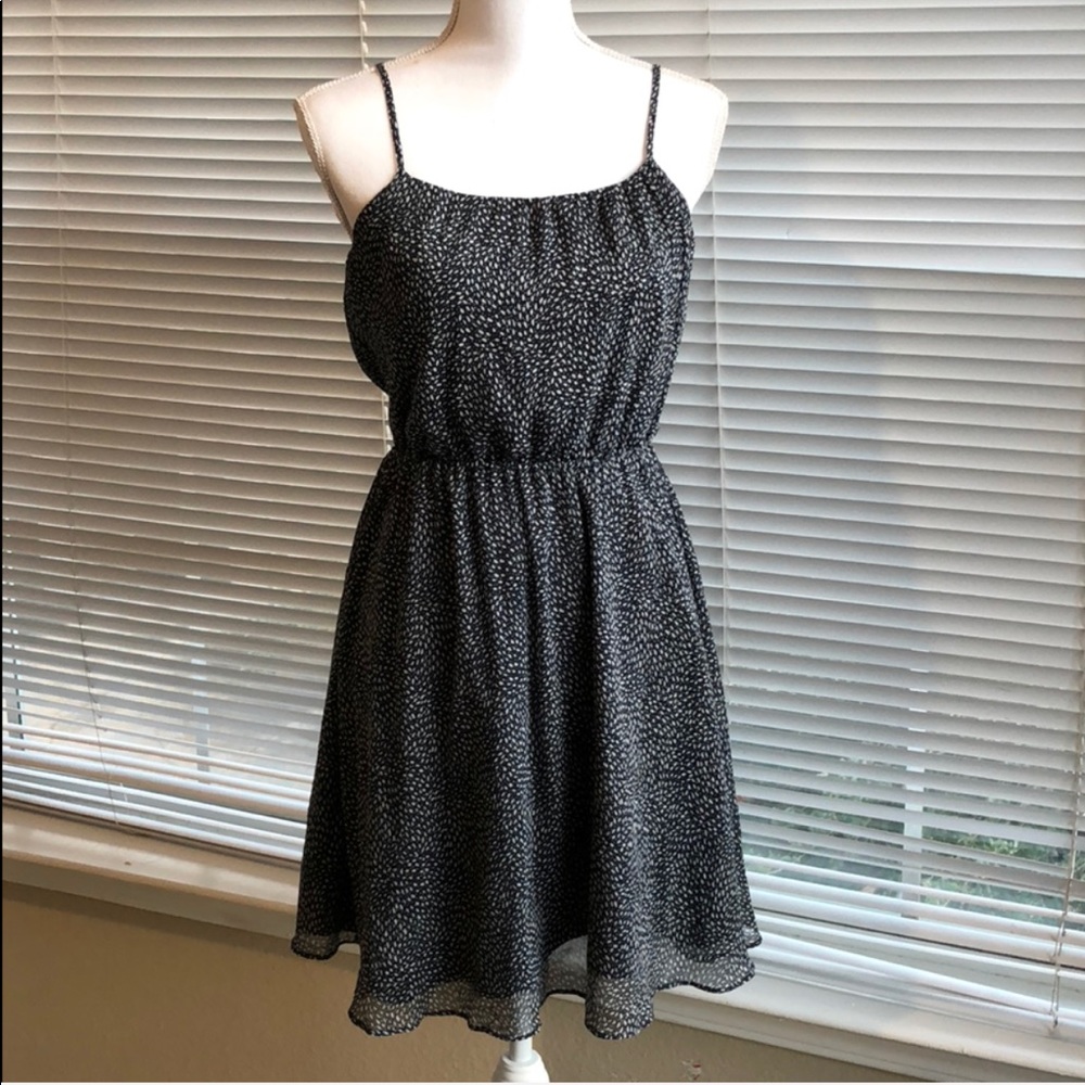 Ann Taylor Loft Dress Navy Blue and White Small